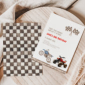 ダートATVバイクデュアルテーマ誕生日招待状 招待状