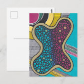 ダードルモダンアート熱狂する，明るいアメーバ，カラフル ポストカード (正面/裏面)