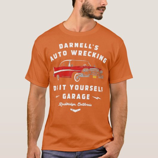 ダーネルの自動車解体 - DIYガレージ Tシャツ (正面)