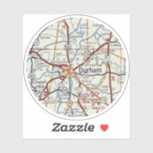 ダーハムノースカロライナのヴィンテージの地図 シール (シート)