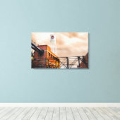 ダーハムノースカロライナ写真ラッキーストライクタワー キャンバスプリント (インサイチュ (ウッドフロア))