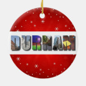ダーハムノースカロライナ市観光写真集クリスマス セラミックオーナメント (裏面)