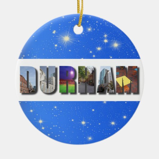 ダーハムノースカロライナ市観光写真集クリスマス セラミックオーナメント (正面)