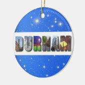 ダーハムノースカロライナ市観光写真集クリスマス セラミックオーナメント (左)