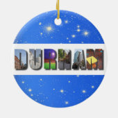 ダーハムノースカロライナ市観光写真集クリスマス セラミックオーナメント (裏面)