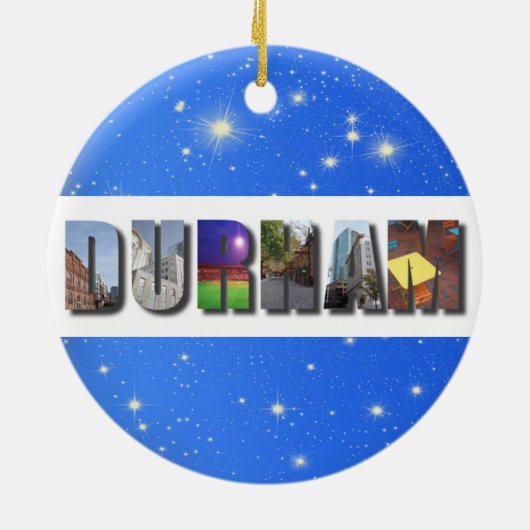 ダーハムノースカロライナ市観光写真集クリスマス セラミックオーナメント (裏面)
