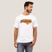 ダーハムノースカロライナ文字デザイン-州の形状 Tシャツ (正面フル)