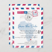 ダーバン南アフリカ航空便の結婚式の日付を保存 案内ポストカード (正面/裏面)