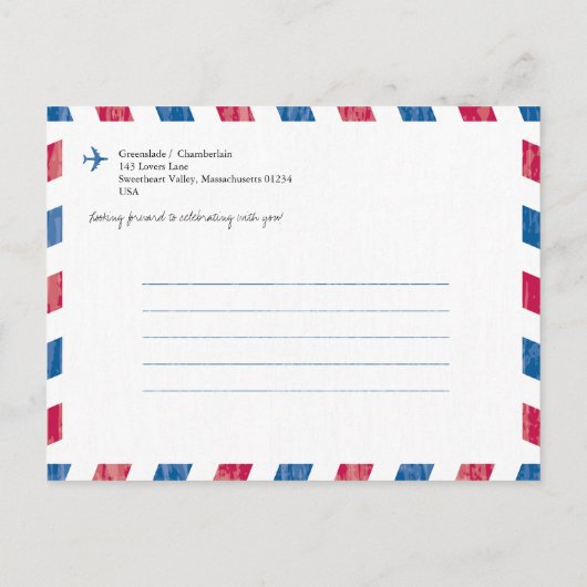 ダーバン南アフリカ航空便の結婚式の日付を保存 案内ポストカード (裏面)