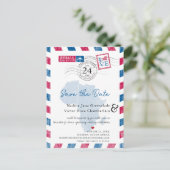 ダーバン南アフリカ航空便の結婚式の日付を保存 案内ポストカード (スタンド正面)