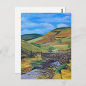 ダービシャー州ジェイコブのはしごパックホース橋 ポストカード (正面/裏面)