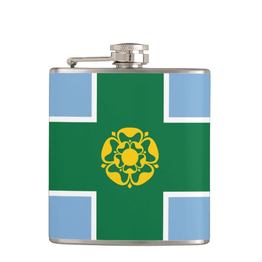 ダービシャー州旗スキットル フラスク (正面)