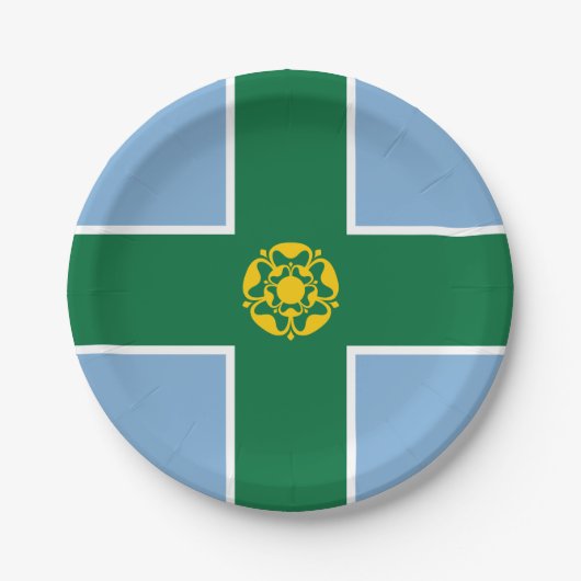 ダービシャー州旗紙プレート ペーパープレート (正面)