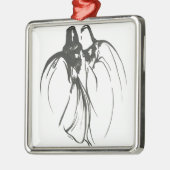 ダービッシュ神秘的な兄弟愛ラインスケッチイン黒 メタルオーナメント (左)