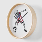 ダービングスケルトンのサッカーハロウィン統一された州 壁時計 (傾斜)