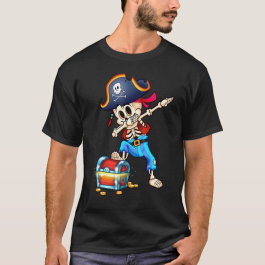 ダービングスケルトン海賊ハロウィーン Tシャツ (正面)