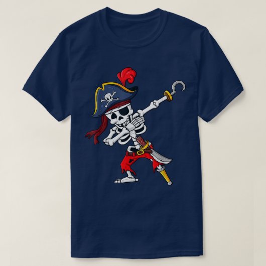 ダービング海賊スケルトン面白いハロウィーン2022 Tシャツ (デザイン正面)