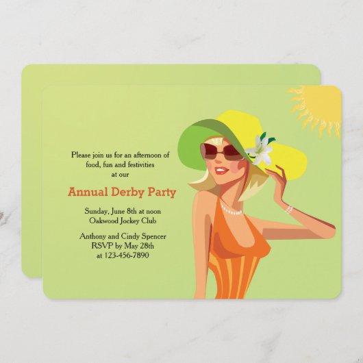 ダービーしゃれている招待状 招待状 (正面/裏面)