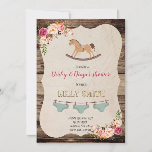 ダービーとおむつパーティーの招待状 招待状 (正面)