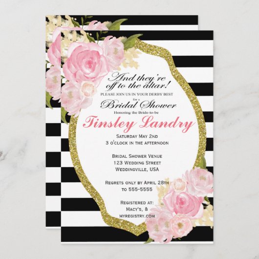 ダービーのテーマのブライダルシャワーの招待状 招待状 (正面/裏面)