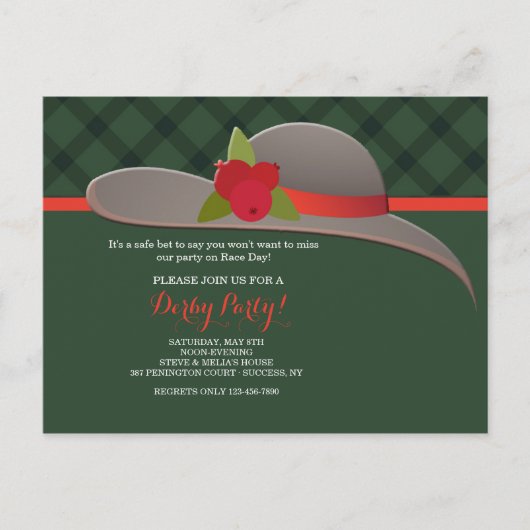 ダービーの帽子の郵便はがき インビテーションポストカード (正面)