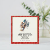 ダービーの馬と騎手の赤いパーティー 招待状 (スタンド正面)