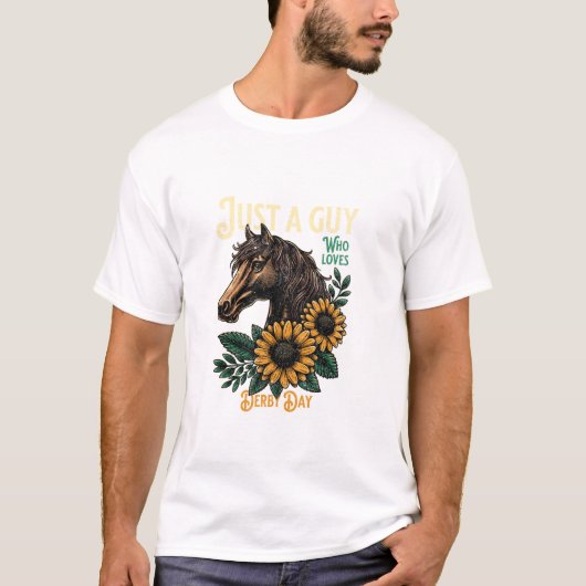 ダービーを愛するレーシングガイ Tシャツ (正面)