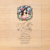 ダービーインスパイア「祭壇に向かってオフ」ブライダルシャワー アクリル招待状 (正面)