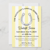 ダービーエレガントパーティーイエローカバナストライプスホースシュー 招待状 (正面)