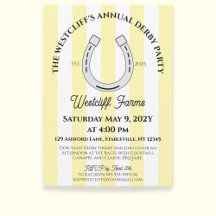 ダービーエレガントパーティーイエローカバナストライプスホースシュー