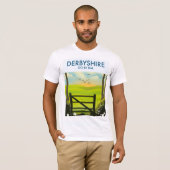 ダービーシャーの風景の旅行ポスター Tシャツ (正面フル)