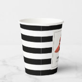 ダービースタイルの大きな赤い帽子とバラのブライダルシャワー 紙コップ (右)