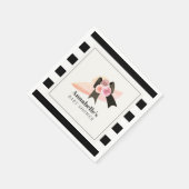 ダービースタイルビッグピンクハットバラベビーシャワー スタンダードカクテルナプキン (角)