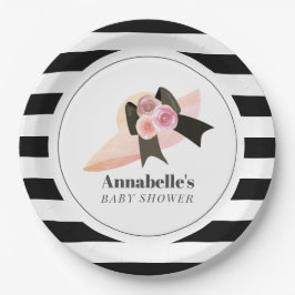 ダービースタイルビッグピンクハットバラベビーシャワー ペーパープレート