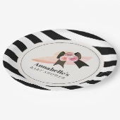 ダービースタイルビッグピンクハットバラベビーシャワー ペーパープレート (アングル)