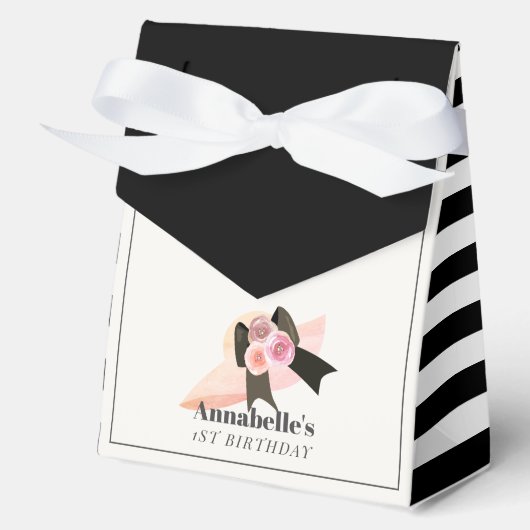 ダービースタイルビッグピンクハットバラ1st誕生日 フェイバーボックス (正面)
