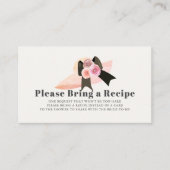 ダービースタイルピンクハットブライダルシャワーレシピ要求 エンクロージャーカード (正面)