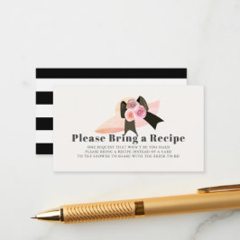 ダービースタイルピンクハットブライダルシャワーレシピ要求 エンクロージャーカード