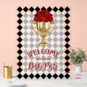 ダービーデイトロフィーとバラ歓迎 アクリルサイン (ウェディング)