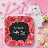 ダービーデイレッドローゼス ペーパープレート (パーティー)