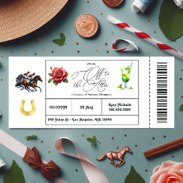 ダービーデイ"オフに祭壇"ブライダルシャワーチケット 招待状