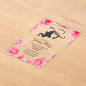 ダービーハットとバラダービーパーティー アクリル招待状 (レイダウン)