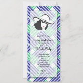 ダービーハットブライダルシャワーブルーグリーン 招待状 (正面)