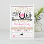 ダービーバチェロレッテブラック/金ゴールド/ピンクローズ 招待状 (スタンド正面)