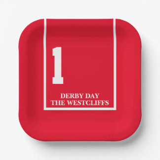 ダービーパーソナライズされたパーティーホース1レッド紙プレート ペーパープレート