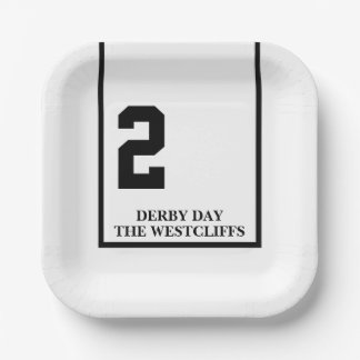 ダービーパーソナライズされたパーティーホース2ホワイト紙プレート ペーパープレート