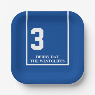 ダービーパーソナライズされたパーティーホース3ブルー紙プレート ペーパープレート