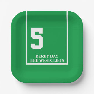 ダービーパーソナライズされたパーティーホース5グリーン紙プレート ペーパープレート