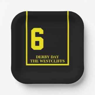 ダービーパーソナライズされたパーティーホース6ブラック ペーパープレート