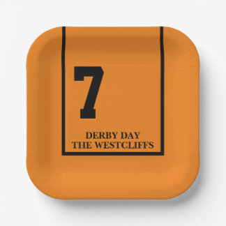 ダービーパーソナライズされたパーティーホース7オレンジ ペーパープレート